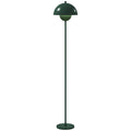 HOMCOM Stehlampe, runder Schirm, Fußschalter, langes Kabel, eleganter Look, Stahl, Grün
