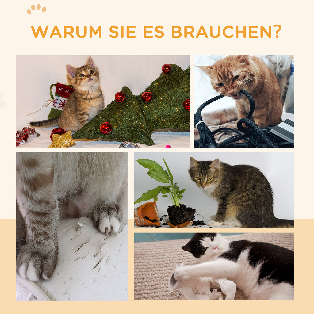 PawHut Kratzbrett-Set für Katzenlaufrad, belastbar bis 5kg, 55x25,5x3cm, Braun