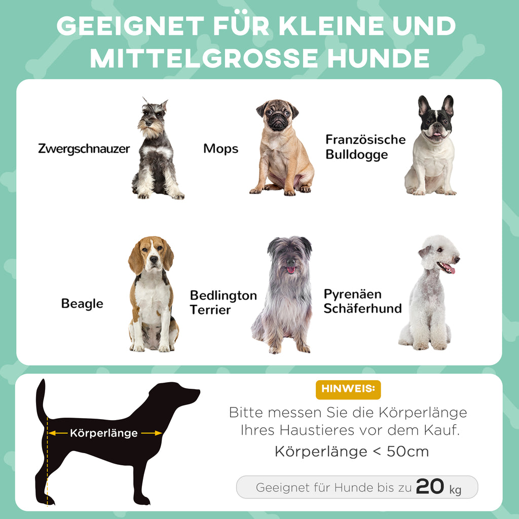 PawHut Hundebett mit Dach, atmungsaktiv, wasserabweisend, bis 20 kg, 76 x 61 x 69,5 cm, Hellgrau