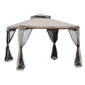 Outsunny Gartenpavillon Pavillon Gartenzelt Festzelt Partyzelt mit 4 x Seitenwand wetterfest Metall + Polyester Grau 2,94 x 2,94 x 2,65 m