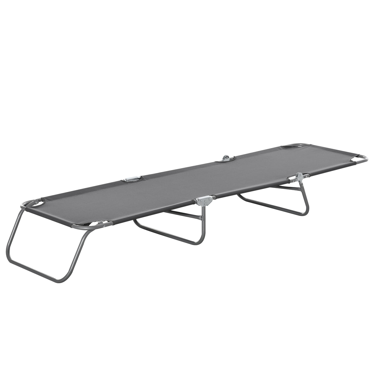 Outsunny Sonnenliege, klappbar, verstellbare Rückenlehne, rostfreier Metallrahmen, 187 x 55 x 24, Grau