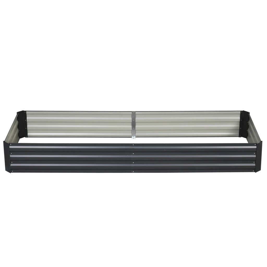 Outsunny Stahl-Hochbeet, offener Boden, einfacher Aufbau, 95L x 90,5B x 29,8H cm, Grau