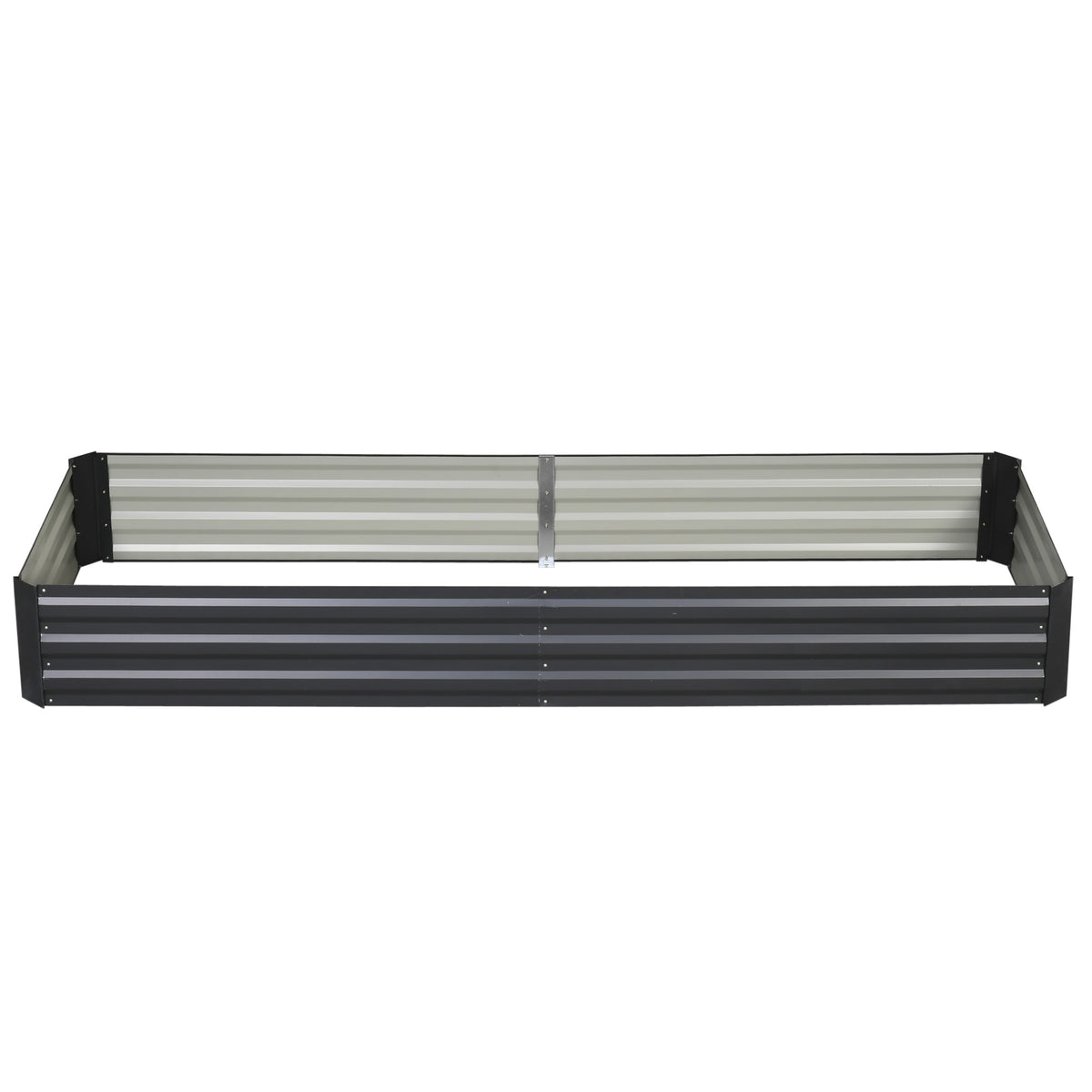 Outsunny Stahl-Hochbeet, offener Boden, einfacher Aufbau, 95L x 90,5B x 29,8H cm, Grau