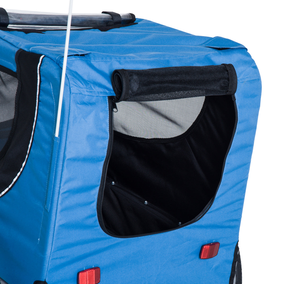 PawHut Fahrradanhänger bis 20kg Universalkupplung Sicherheitsanker Reflektor Stahl Blau+Schwarz