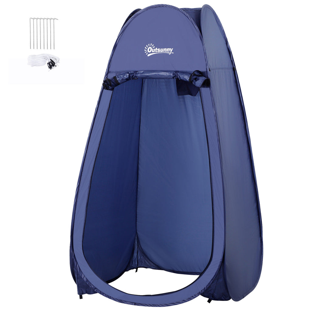 Outsunny Duschzelt Faltbar Pop-up Automatisch Sofortiger Schrank für Camping Polyester Marineblau