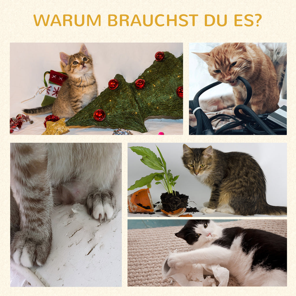 PawHut Kratzbaum, Industrial Design, 2 Plattformen, 2 Liegekissen, Kratzwand, Stahlrahmen, schwarz, 85 x 48 x 128 cm