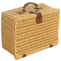 Outsunny Picknickkorb aus Weide für 2 Personen mit Tellern, Gläsern, Korkenzieher und Besteck, 40x30x20 cm, Hellbraun