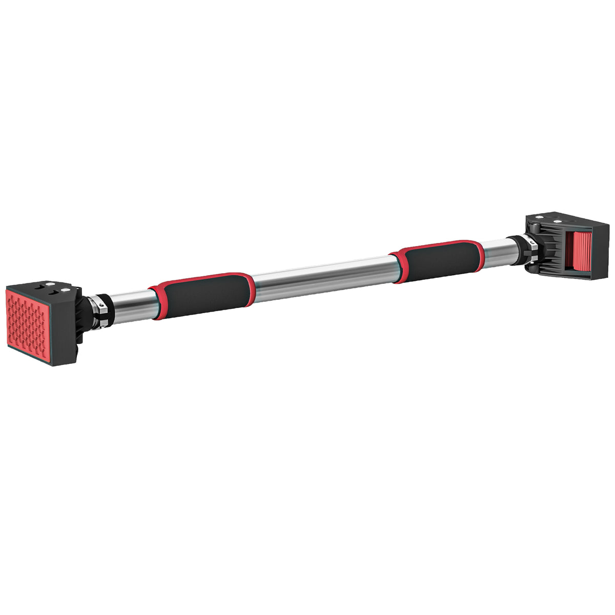 SPORTNOW Klimmzugstange für Türrahmen, verstellbar, ohne Bohren, Stahl, bis 200 kg, 75-92 x 10 x 7 cm, Schwarz/Rot