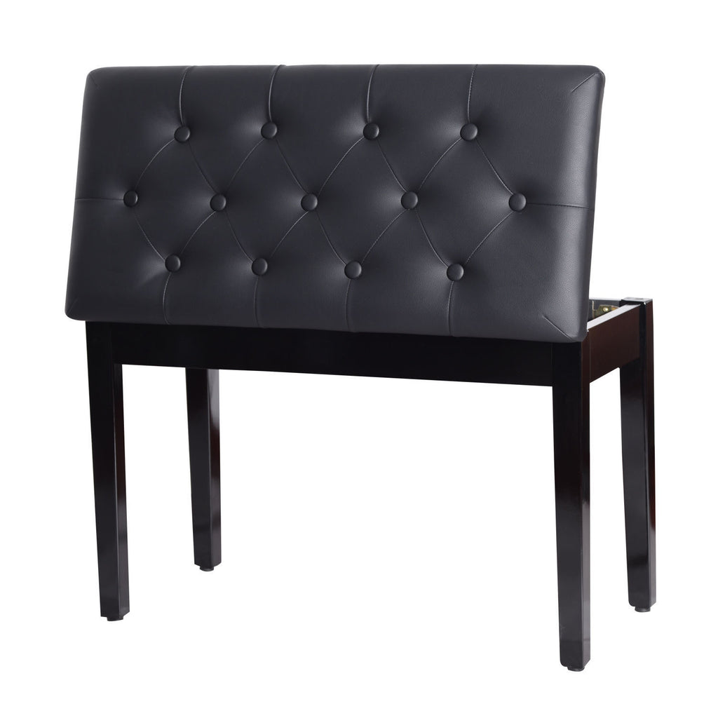 HOMCOM Klavierhocker, Klavierbank mit Verstecktem Stauraum, Klavierstuhl mit Kunstleder Kissen, Pianobank, Massivholz Keyboardbank für Piano, Keyboard, 76 x 36 x 50 cm, Schwarz