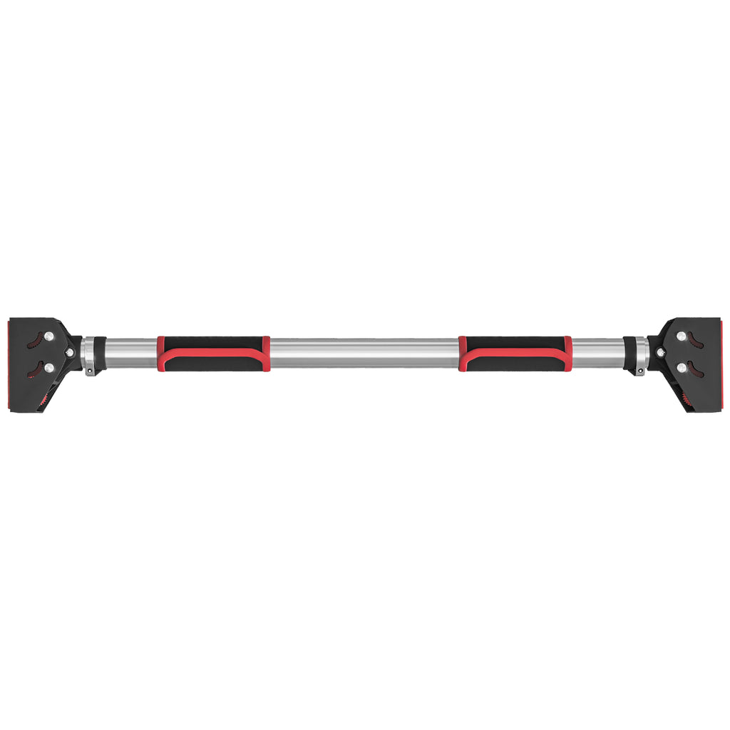 SPORTNOW Klimmzugstange für Türrahmen, verstellbar, ohne Bohren, Stahl, bis 200 kg, 75-92 x 10 x 7 cm, Schwarz/Rot