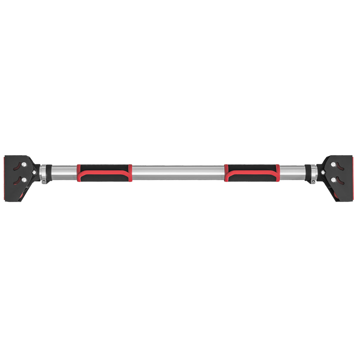 SPORTNOW Klimmzugstange für Türrahmen, verstellbar, ohne Bohren, Stahl, bis 200 kg, 75-92 x 10 x 7 cm, Schwarz/Rot