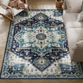 HOMCOM Boho Teppich rutschfest und waschbar Kurzflor für Wohnzimmer und Schlafzimmer, 230x160 cm, Mehrfarbig