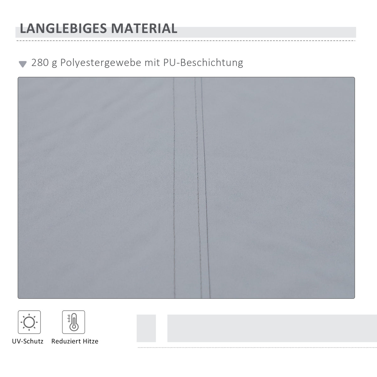 Outsunny Markise, 3,95 x 2,45 m, Sonnenschutz, einfahrbar, mit Handkurbel, Metallrahmen, Polyester, Grau/Weiß