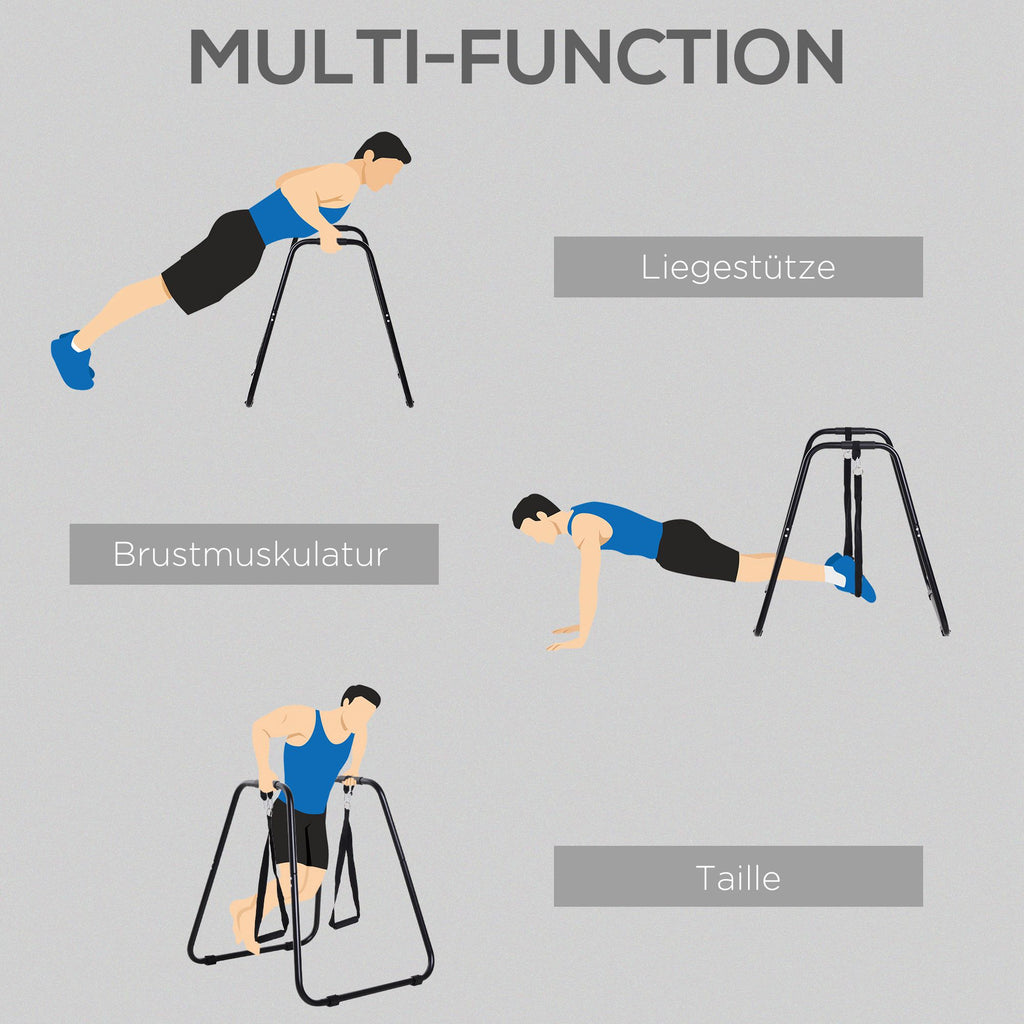 HOMCOM Dip Barren Dipstation bis 120 kg belastbar Fitnessgeräte für Zuhause Parallettes Calisthenics Equipment für Krafttraining