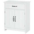 kleankin Badezimmer Unterschrank mit Doppeltür, Schublade und verstellbarem Regal, 60x30x75cm, weiß