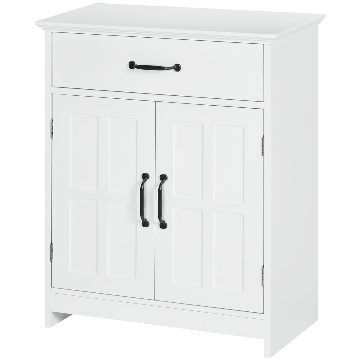 kleankin Badezimmer Unterschrank mit Doppeltür, Schublade und verstellbarem Regal, 60x30x75cm, weiß