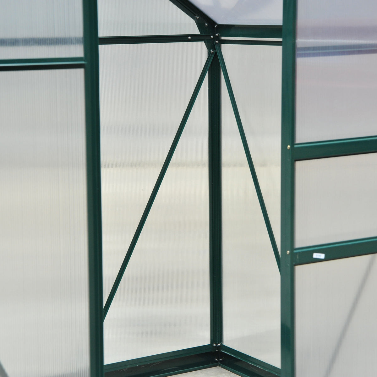 Outsunny Gewächshaus mit Dachfenster Aluminium Treibhaus 190 cm x 132 cm x 201 cm Grün + Transparent