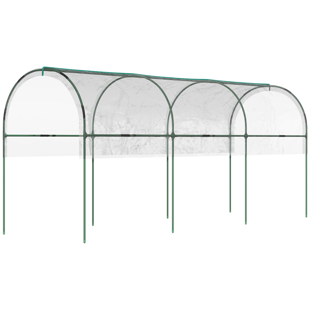 Outsunny Gewächshaus für den Garten Tomaten 4 verzinkte Stahlbögen PVC-Folie 4 x 1,23 x 1,71 m Grün