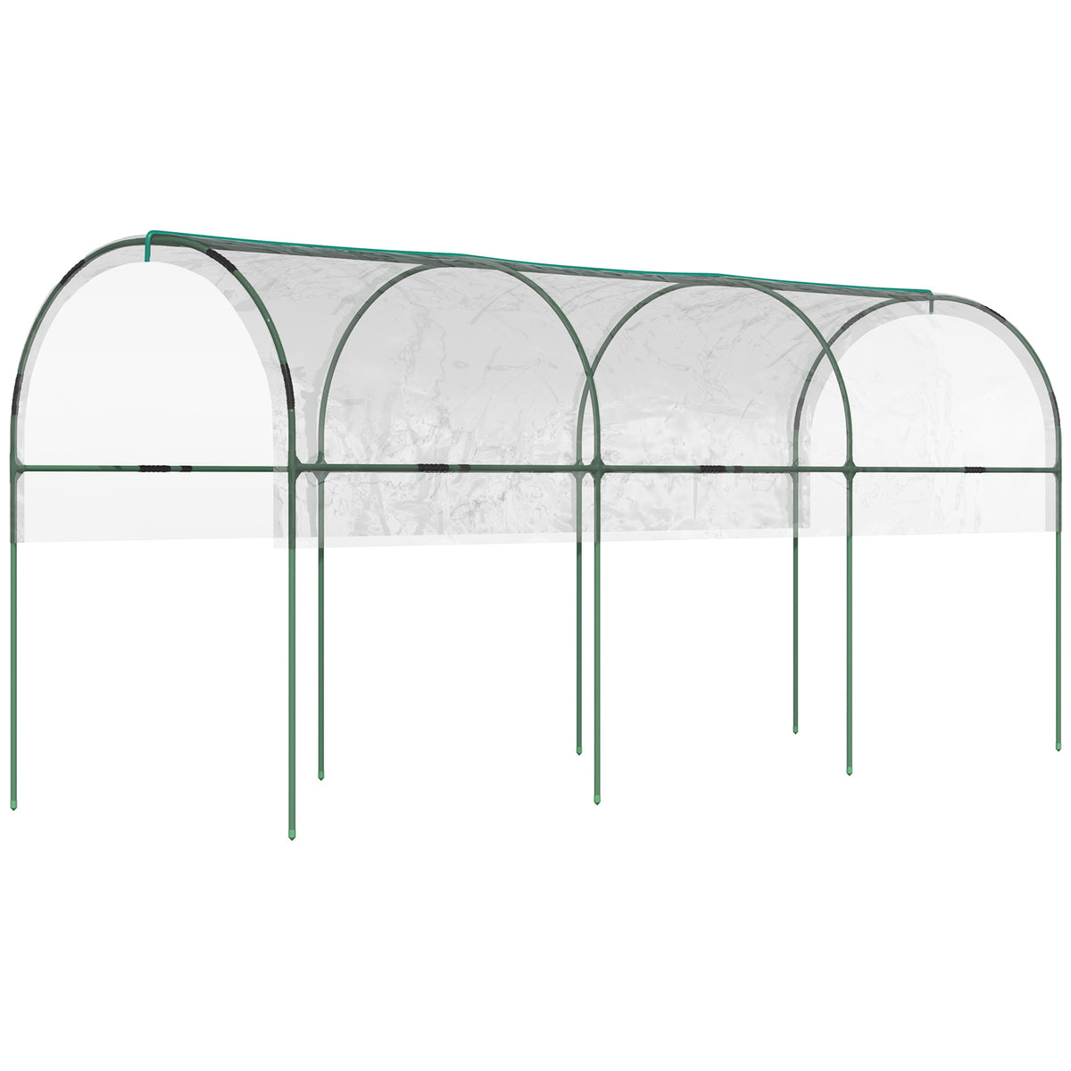 Outsunny Gewächshaus für den Garten Tomaten 4 verzinkte Stahlbögen PVC-Folie 4 x 1,23 x 1,71 m Grün