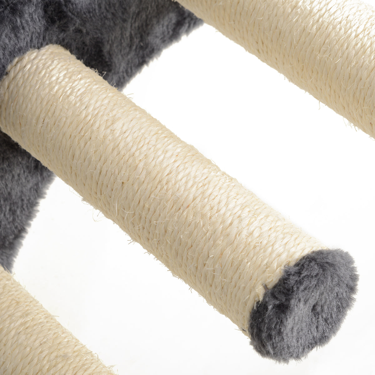 PawHut Kletterwand Katzen 4-teilig Katzen Kletterwand Set mit Hängematte, Katzenbrücke bis zu 5 kg, Dunkelgrau