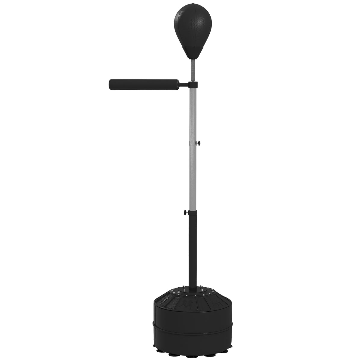 SPORTNOW Punchingball mit Reflexstange, höhenverstellbar 160-205 cm, befüllbare Basis, inkl. Luftpumpe, Schwarz