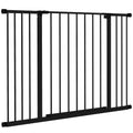 PawHut Hunde-Absperrgitter, erweiterbar, Klemmmontage, Stahl, 76-107 x 76 cm, Schwarz