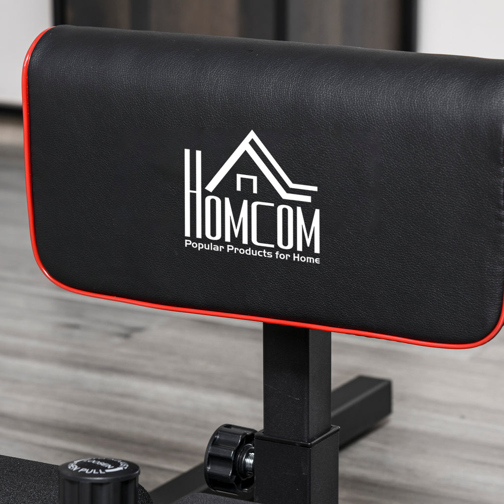 HOMCOM Sissy Squat Kniebeugentrainer Beintrainer Bauch-Gesäß-Trainer 3 in 1 Trainer verstellbar bis 120 kg Stahl Schwarz 50 x 97 x (44,5–56,5) cm
