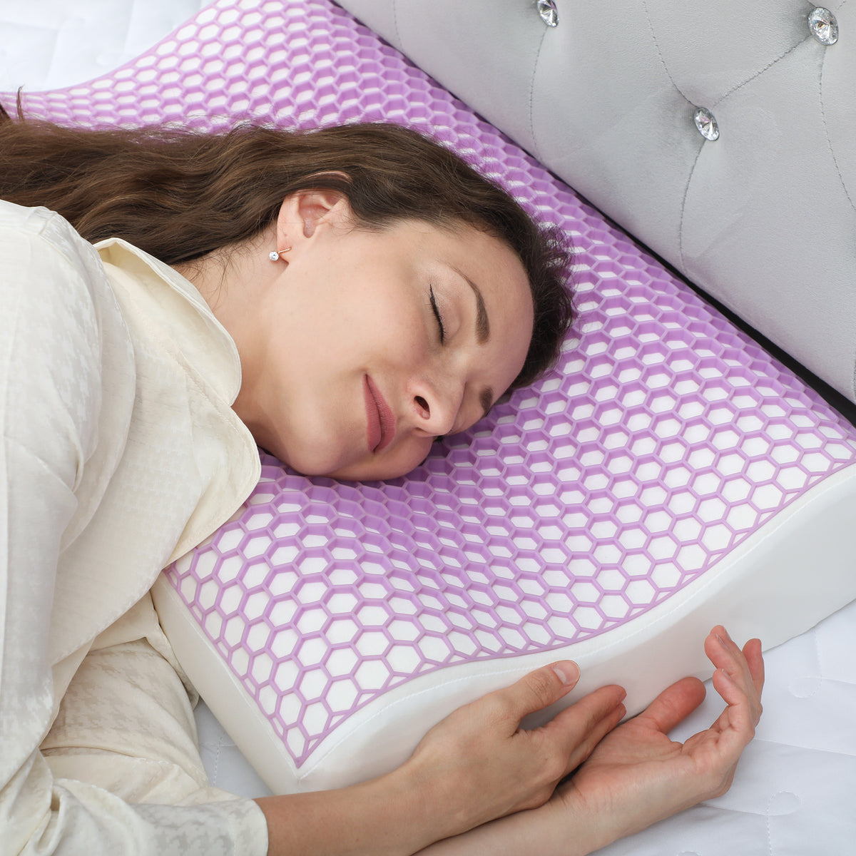 HOMCOM Memory Schaum Kissen Kopfkissen, Nackenstützkissen mit abnehmbarem Bezug, 2 Höhe  Ergonomische, 2S schnell reagierend