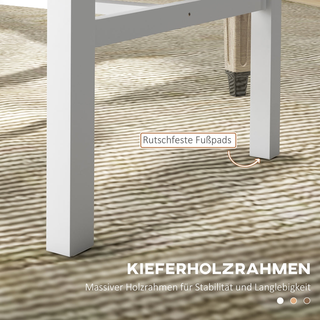 HOMCOM 4er-Set Küchenstühle Esszimmerstühle Stühle, Massivholz, modernes Design, 38, 5 cm x 47,5 cm x 99 cm, Natur