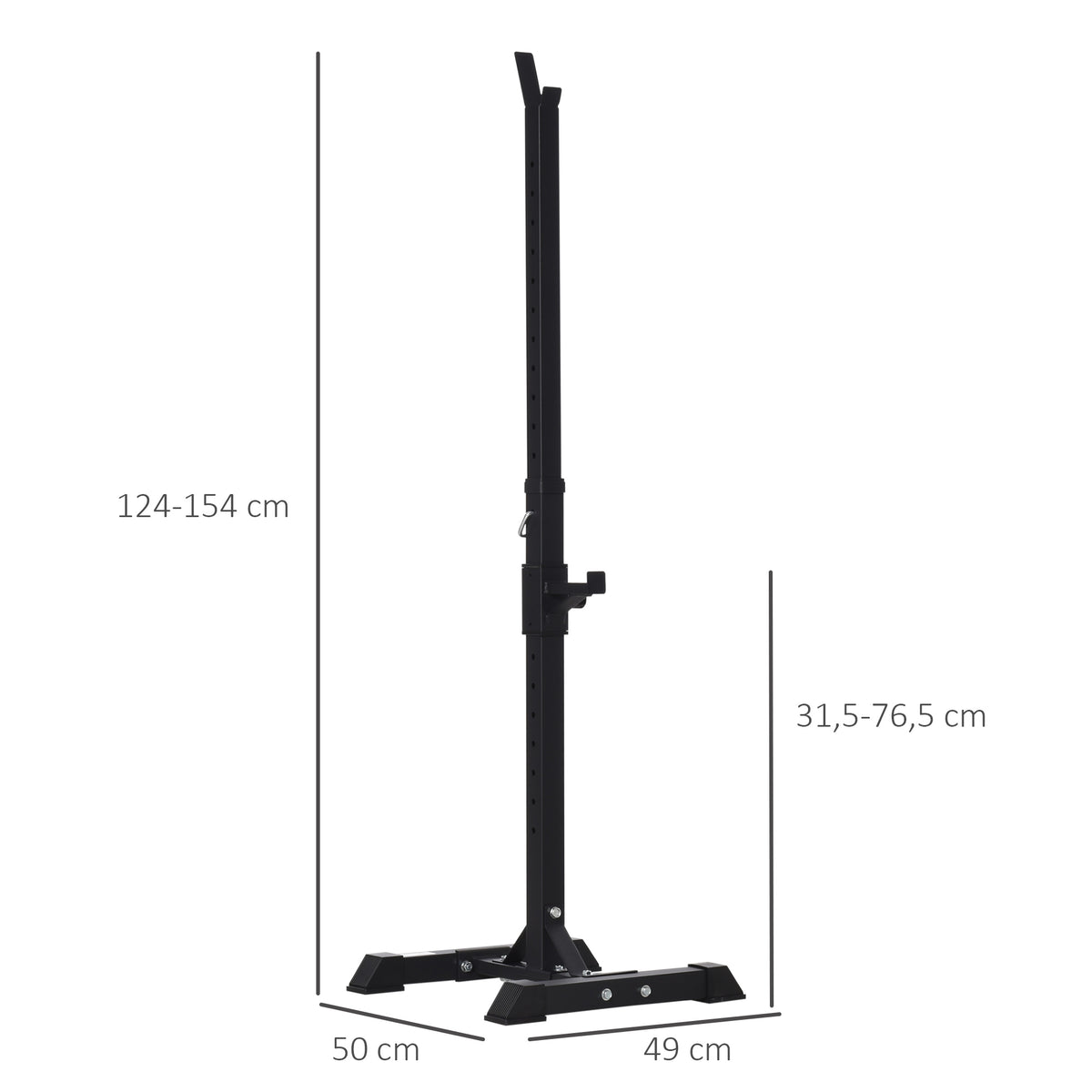 HOMCOM Hantelständer, 2er-Set, bis 150 kg belastbar, höhenverstellbar, Stahl, weiß+schwarz, 52 x 48 x 160 cm