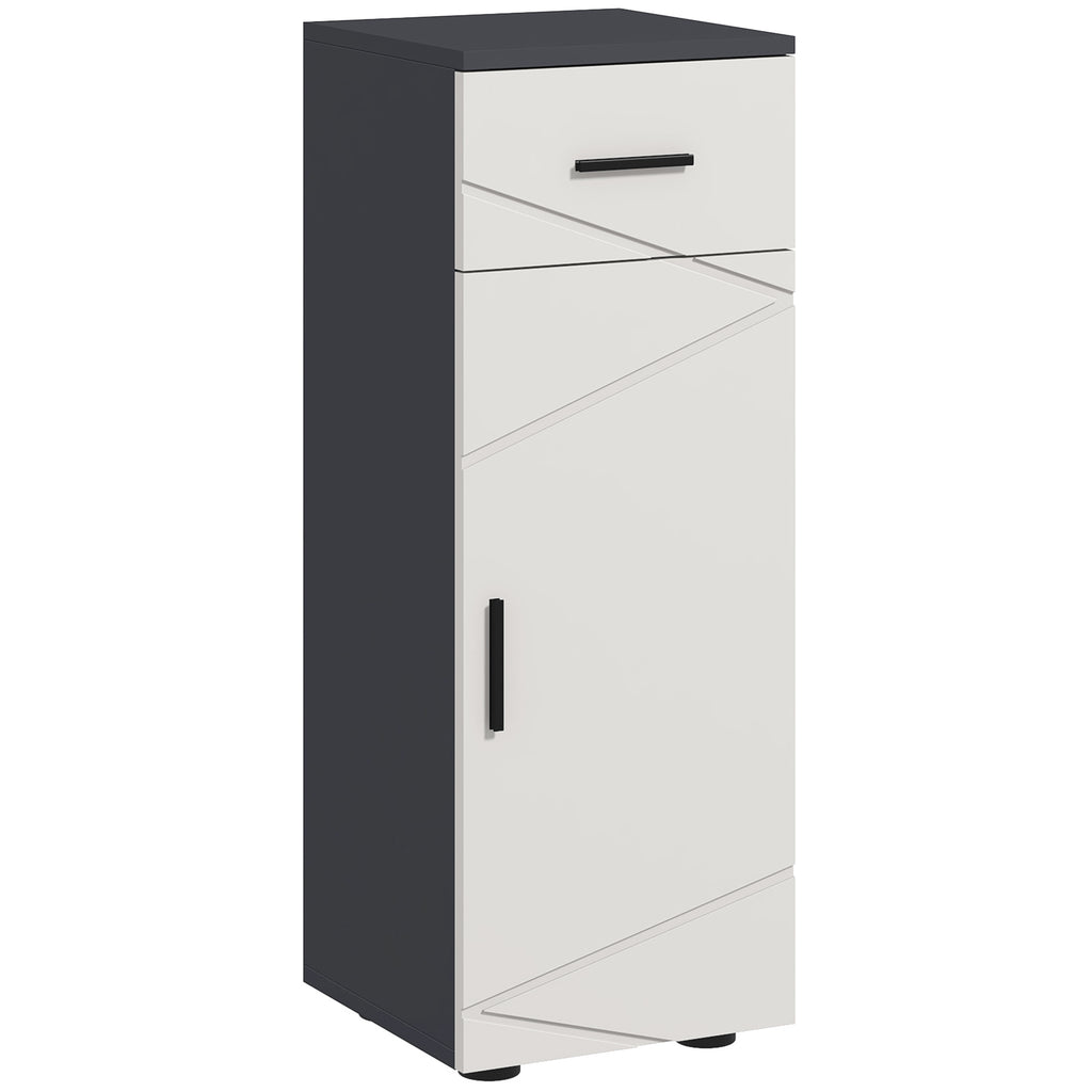 kleankin Badezimmerschrank, Badkommode, verstellbare Regale, bis zu 25 kg belastbar, Grau