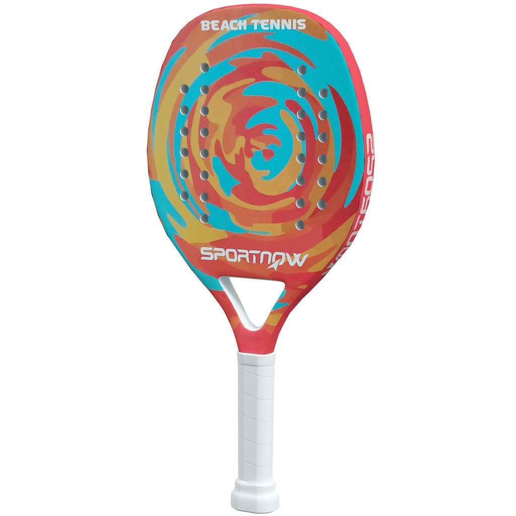 Strand-Tennis-Schläger SPORTNOW aus Carbonfaser mit Schlägertasche und rutschfestem Griff, gelb