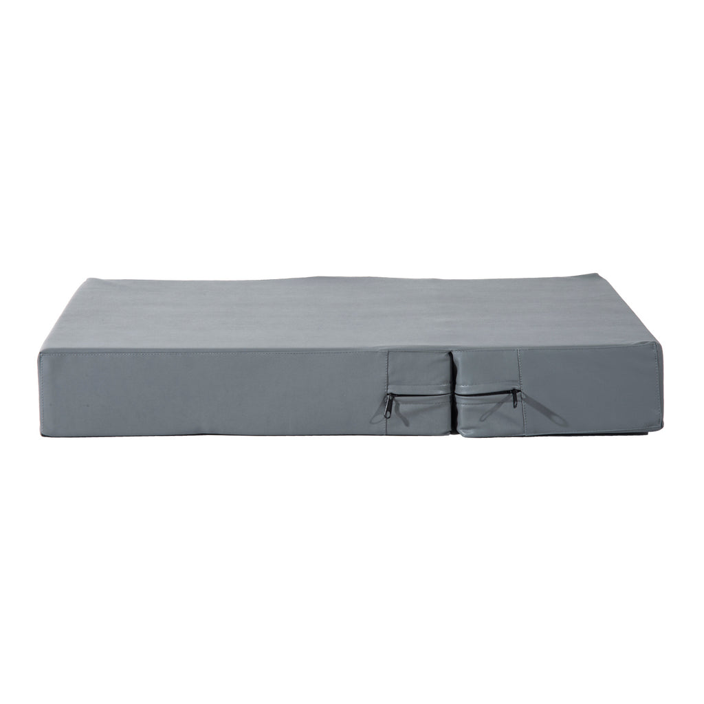 PawHut Haustiertreppe Tierunterlage 2 Stufen Klappbar bis 7 kg Hundetreppe Treppe Unterlage für Katzen und Hunde Grau L45 x B39 x H20 cm