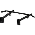 HOMCOM Klimmzugstange zur Wandmontage oder Deckenmontage bis 150 kg belastbar, Multifunktionale Pull Up Bar mit rutschfest Griffe, Ösen sicher stabil Klimmzug Stange für Fitness Zuhause, Stahl Schwarz