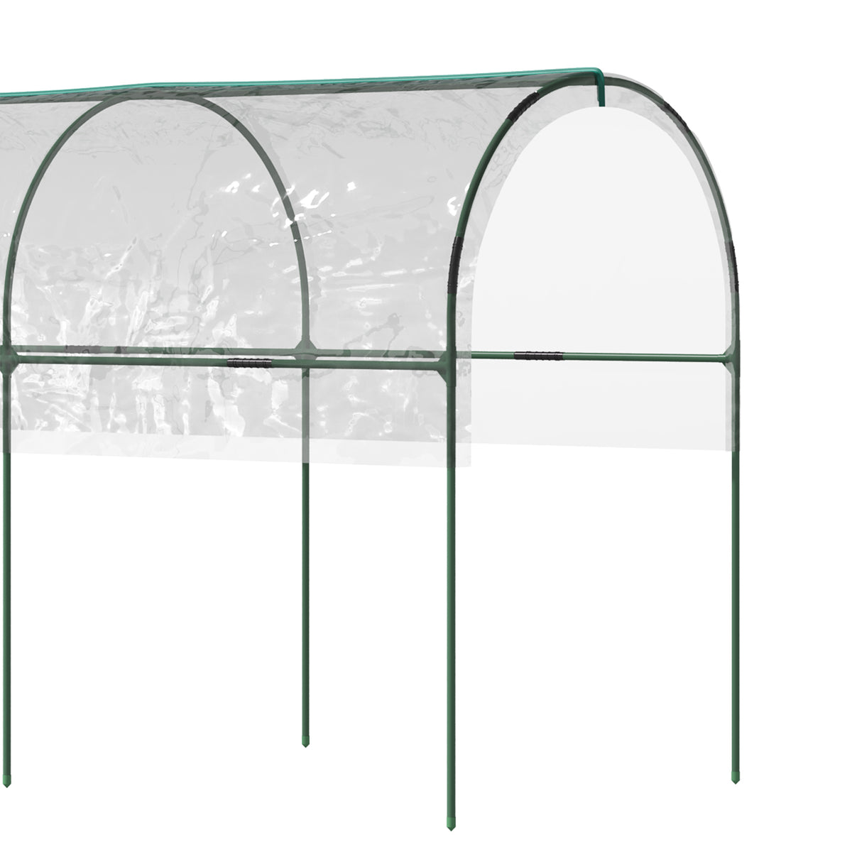 Outsunny Gewächshaus für den Garten Tomaten 4 verzinkte Stahlbögen PVC-Folie 4 x 1,23 x 1,71 m Grün