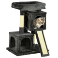 PawHut Kratzbaum 83 cm Kleiner Katzenkratzbaum mit Sisalsäulen, Katzenkratzbaum, Katzen Kletterbaum, Katzenbaum, Katzenmöbel Spielbaum für kleine Katzen, Dunkelgrau