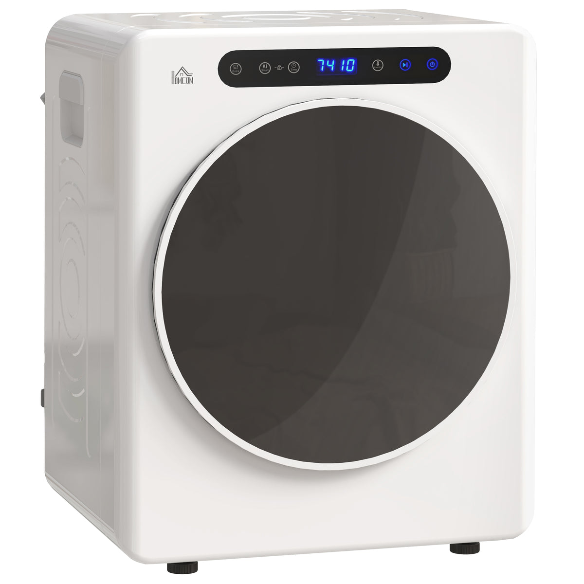 HOMCOM Wäschetrockner, 6 Programme, 40-60℃, 4 kg Kapazität, kompakt, Touch-Bedienung, Weiß