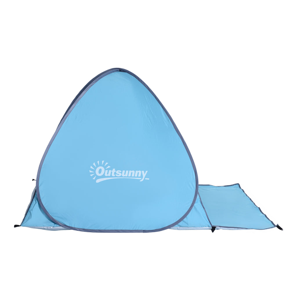 Outsunny Pop-up-Zelt, Strandzelt, Campingzelt, Polyester, 200 x 150 x 119 cm, Blau