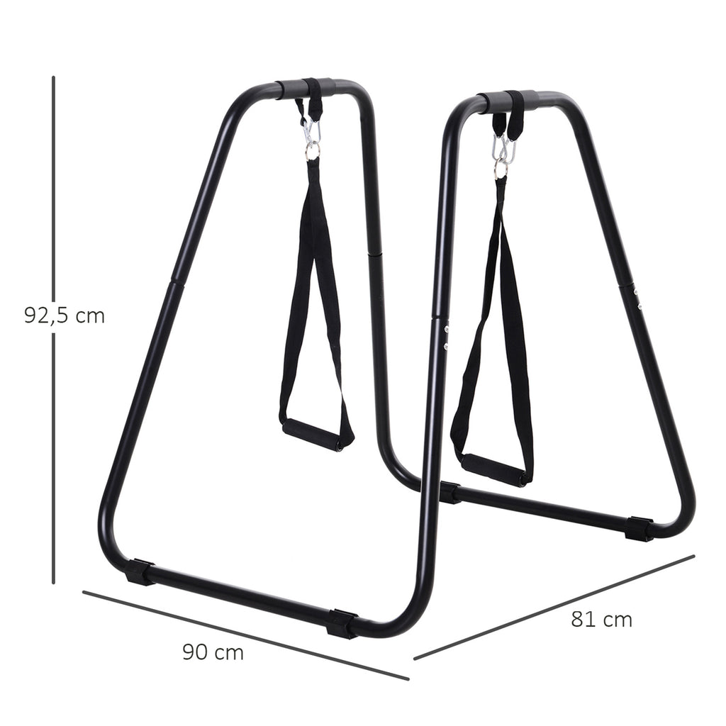 HOMCOM Dip Barren Dipstation bis 120 kg belastbar Fitnessgeräte für Zuhause Parallettes Calisthenics Equipment für Krafttraining