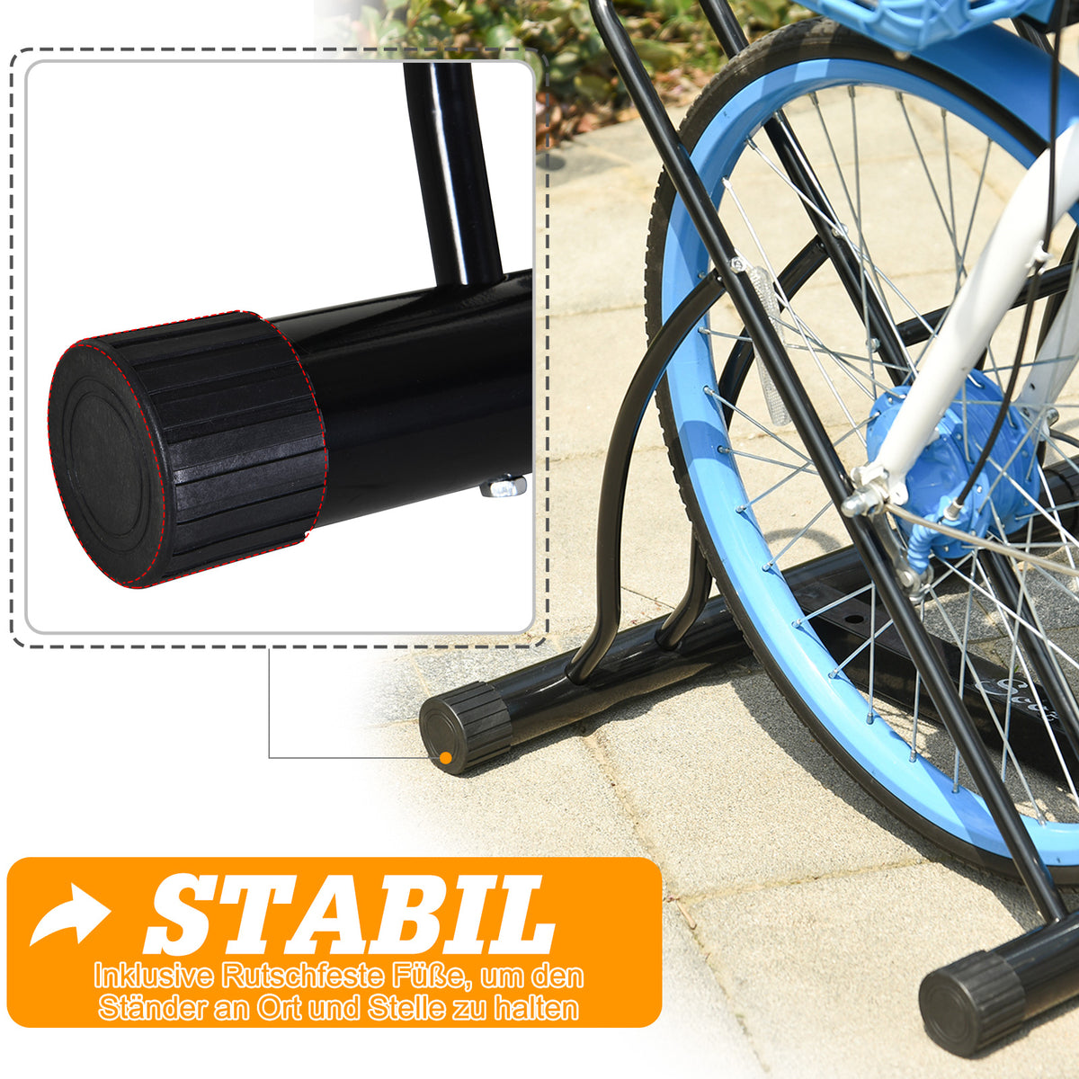 HOMCOM Fahrradständer, Montageständer, Fahrrad Zubehör, Metall, Schwarz, 60 x 54 x 57