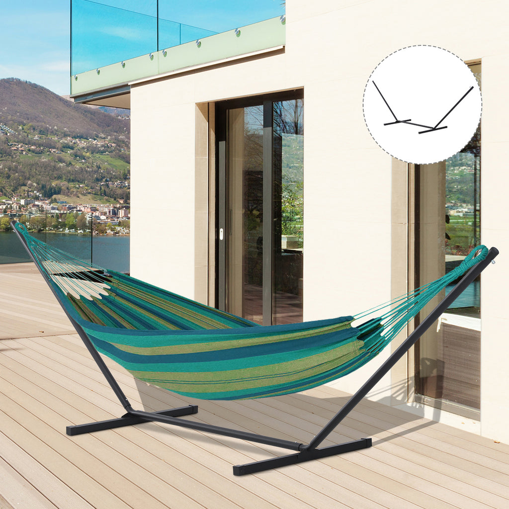 Outsunny Hängemattengestell für Hängematten Hängemattenständer mit Haken Garten Strand Metall 360 x 92 x 112 cm bis 120 kg