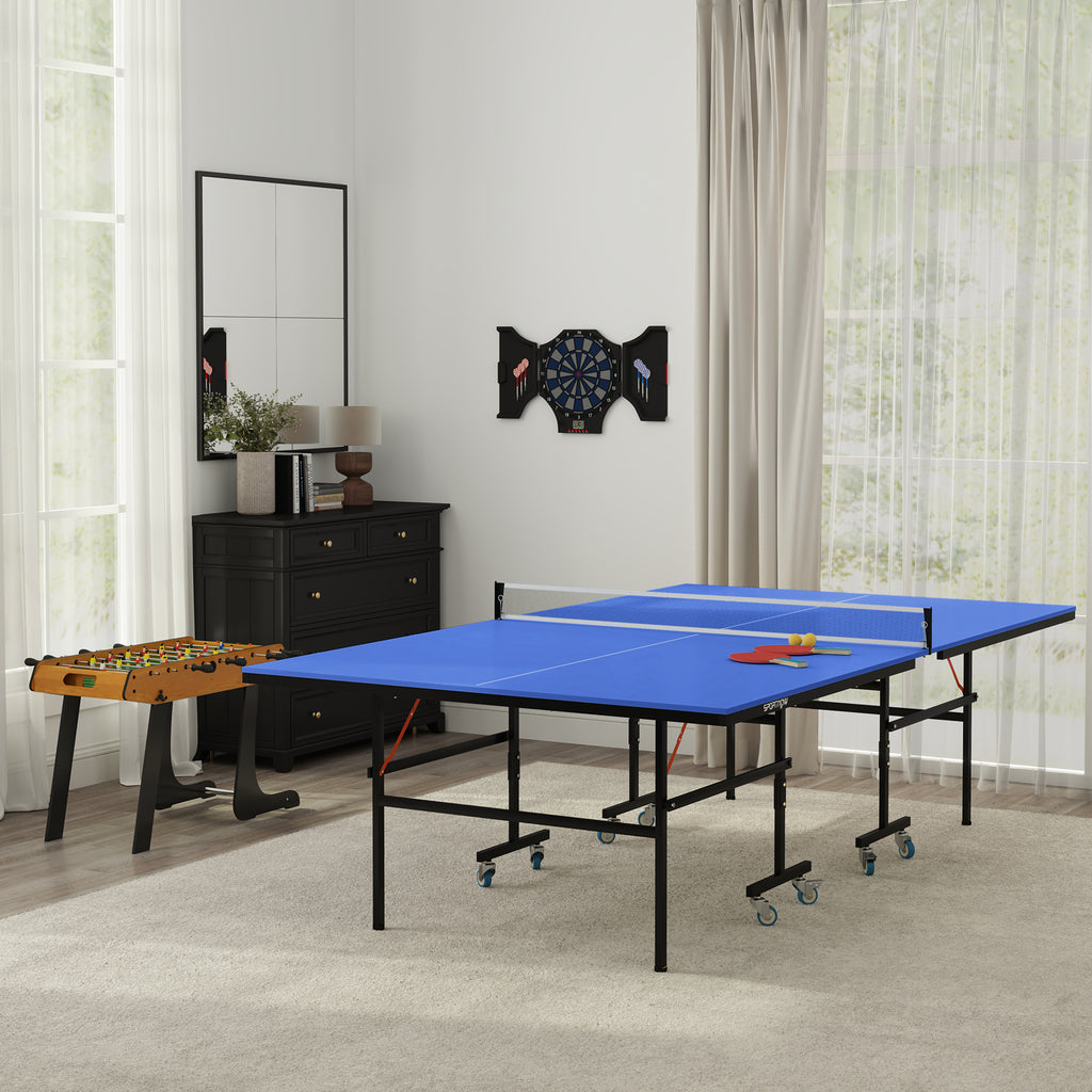 SPORTNOW Elektronische klappbare Dartscheibe mit 2 Türen, 31 Spielen für bis zu 8 Spieler, LCD-Anzeige, Lautsprecher, Schwarz