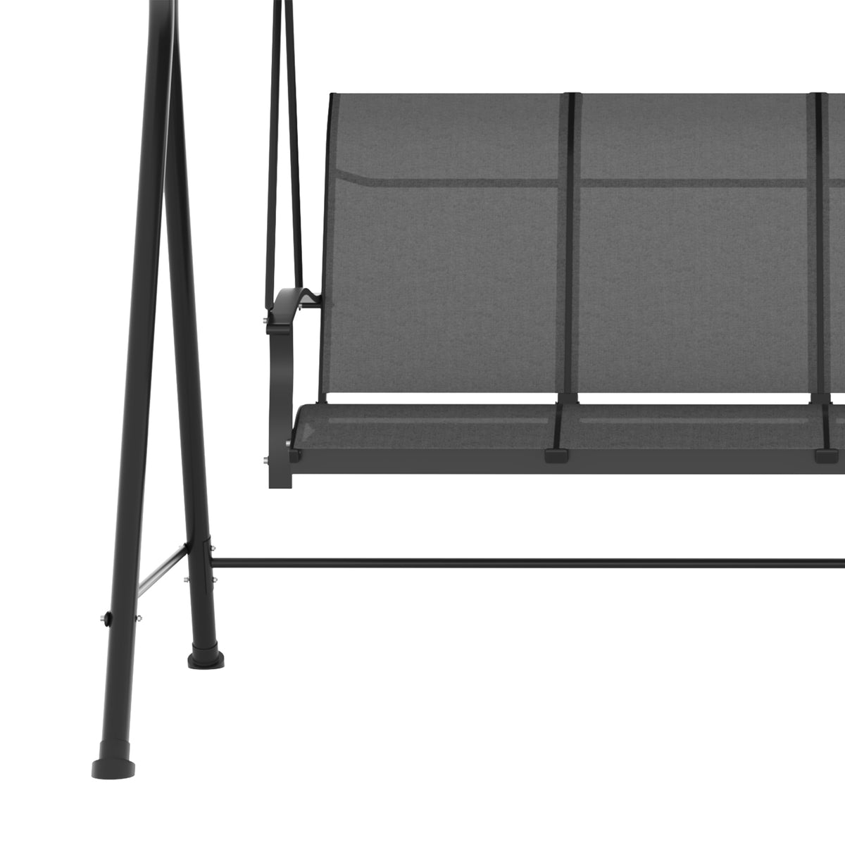 Outsunny Hollywoodschaukel, für 3 Personen, verstellbares Sonnendach, bis 240 kg, dunkelgrau, 195 x 118 x 170 cm