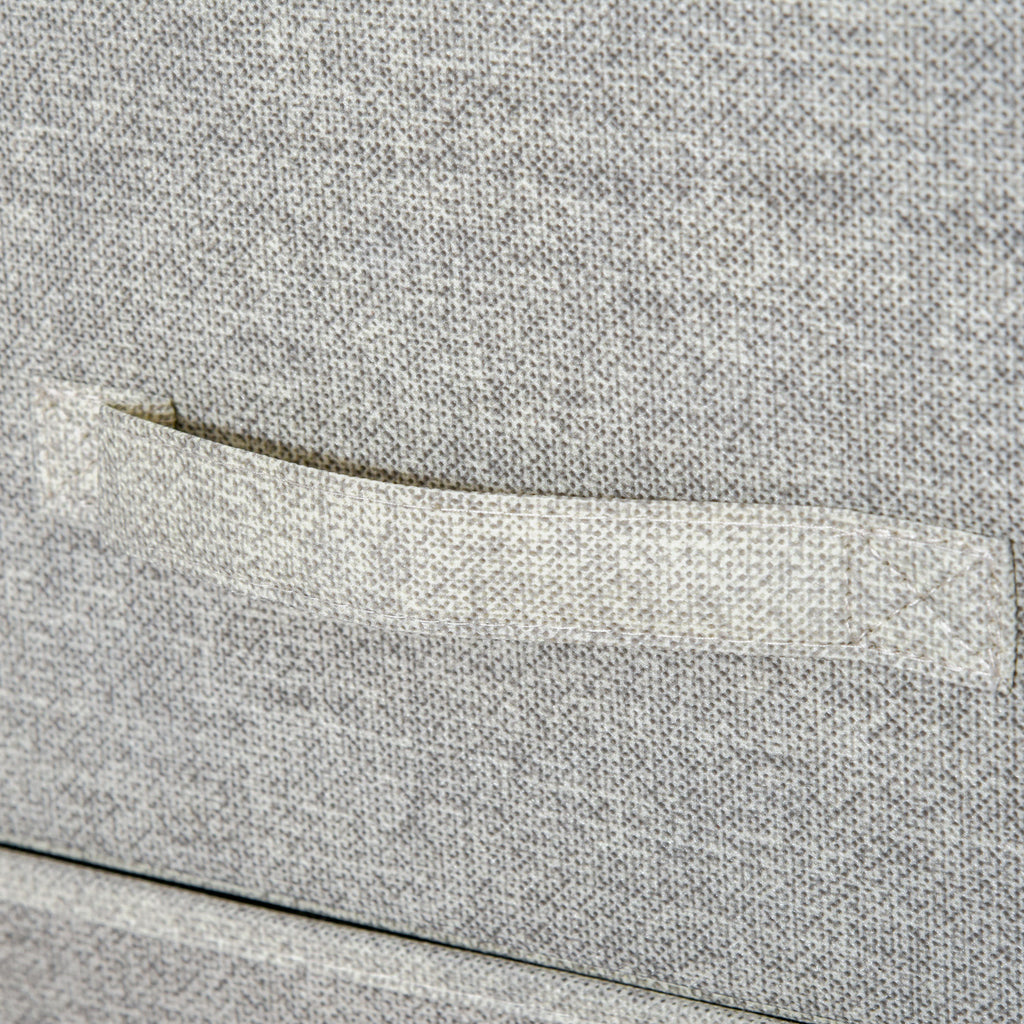 HOMCOM Moderne Schubladenkommode mit 3 Schubladen aus Stoff, Stahlrahmen und Spanplatte, 45 x 30 x 71 cm, Grau