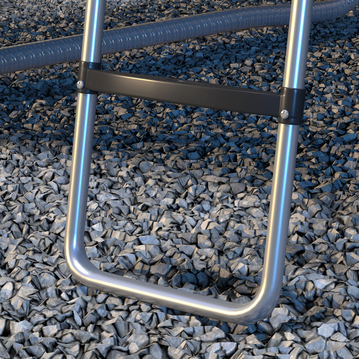SPORTNOW Trampolinleiter mit 3 oder 2 Stufen horizontalen breiten Tritten, universellem Haken, Tragfähigkeit 120 kg, 110 x 32 cm Silber