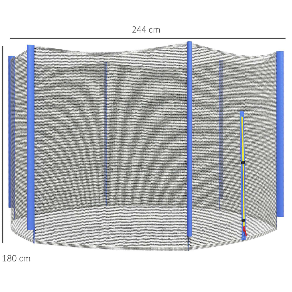 SPORTNOW Ersatznetz für Trampoline, Sicherheitsnetz mit 1 Reißverschlusstür für Trampoline Ø 244 cm und 6 Pfosten