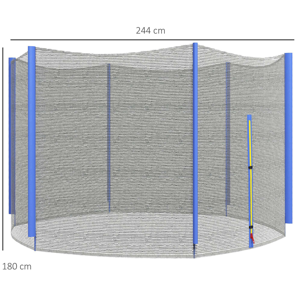 SPORTNOW Ersatznetz für Trampoline, Sicherheitsnetz mit 1 Reißverschlusstür für Trampoline Ø 244 cm und 6 Pfosten