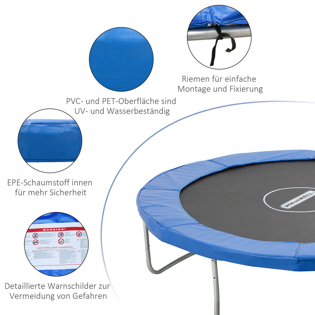 HOMCOM Trampolin Randabdeckung Sicherheitsnetz Wetterplane 8ft 10ft 12ft 15ft Randabdeckung: Ø 305cm-Blau(Trampolin nicht enthalten)