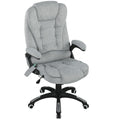 Vinsetto Bürostuhl mit 6-Punkt-Massage mit Neigungsfunktion und Heizung Höhenverstellung 65x71x110-120 cm Grau