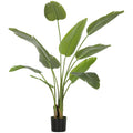 HOMCOM Dekorative Künstliche Pflanze 109 cm Künstliche Bananenpflanze mit Topf und Blättern für Innenbereich Grün